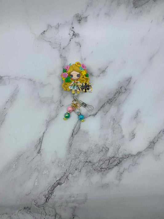 Flower Girl Clay Badge Reel