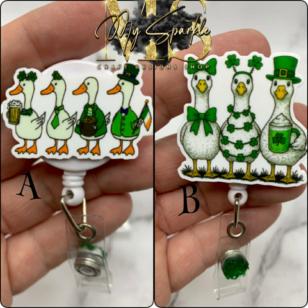 St. Patrick’s Day Lucky Geese Badge Reel
