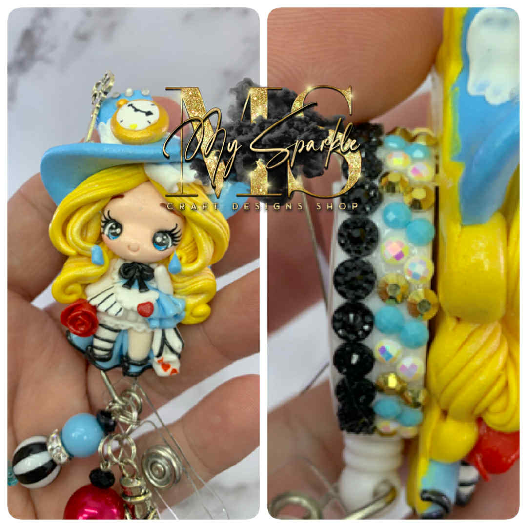 Girl Wonderland Clay Badge Reel