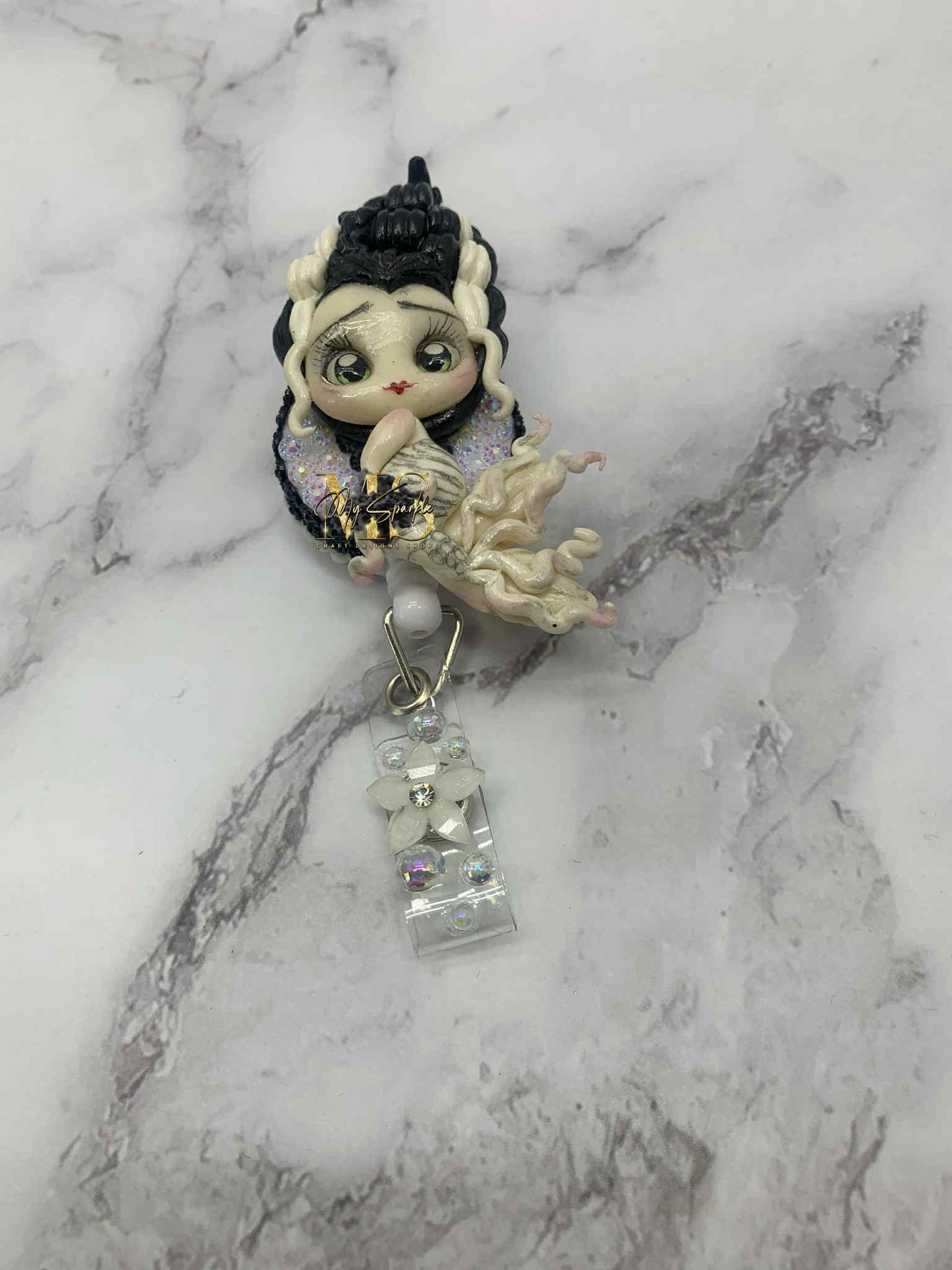 Frankenstein Mermaid Clay Badge Reel