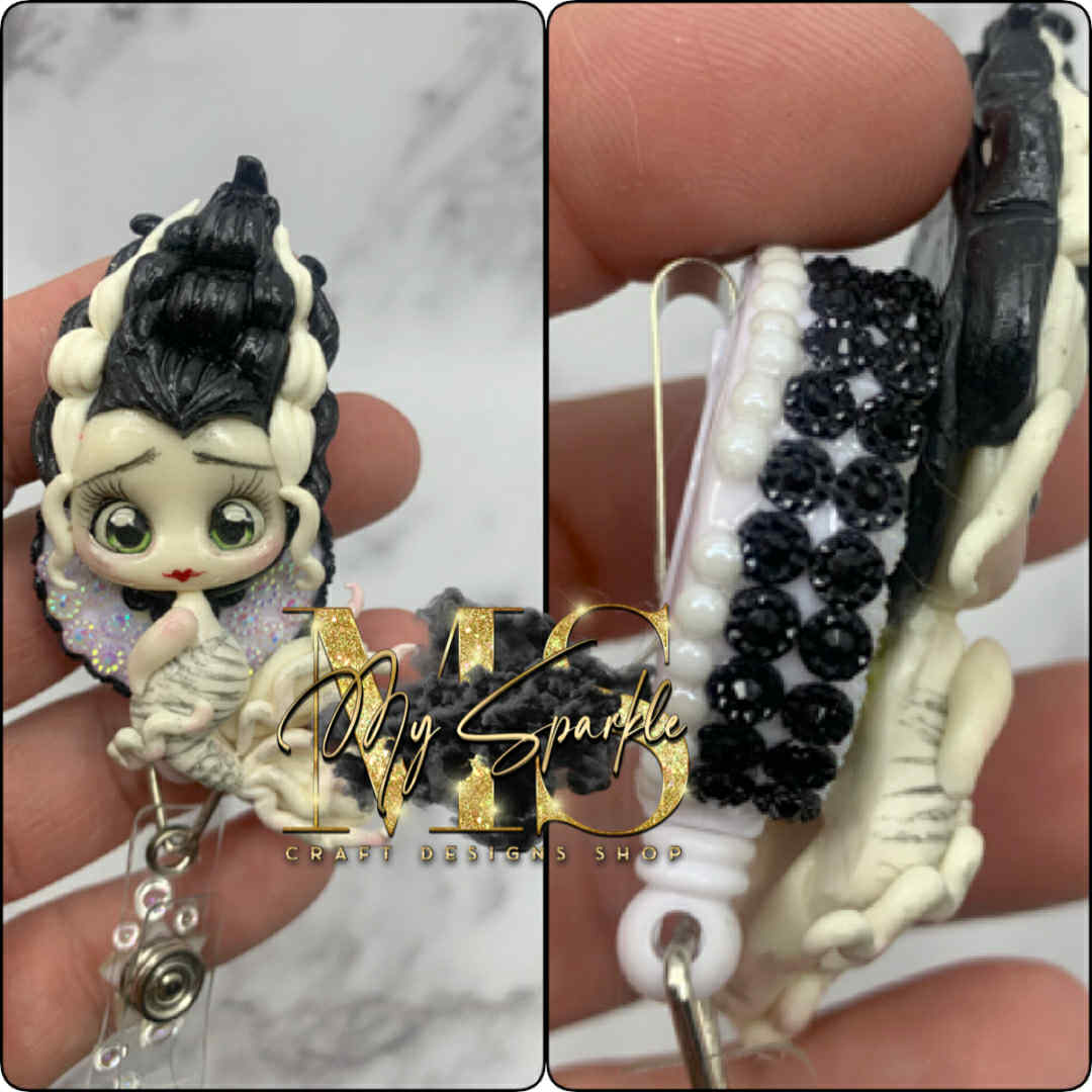 Frankenstein Mermaid Clay Badge Reel