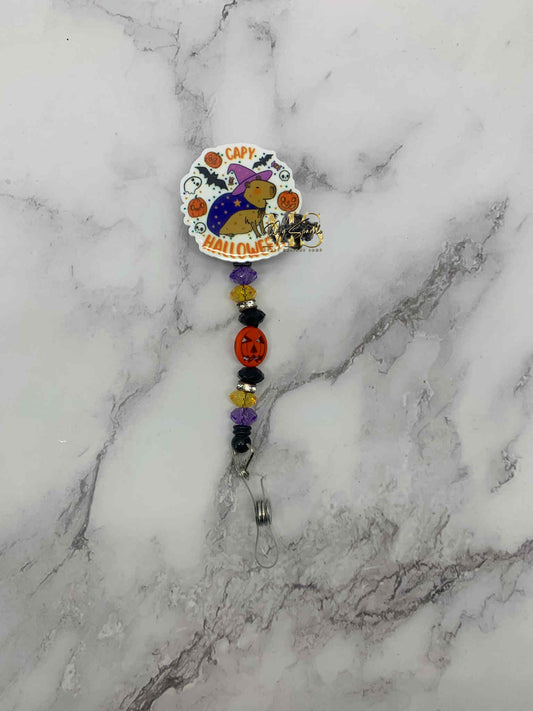 Capy Halloween Badge Reel