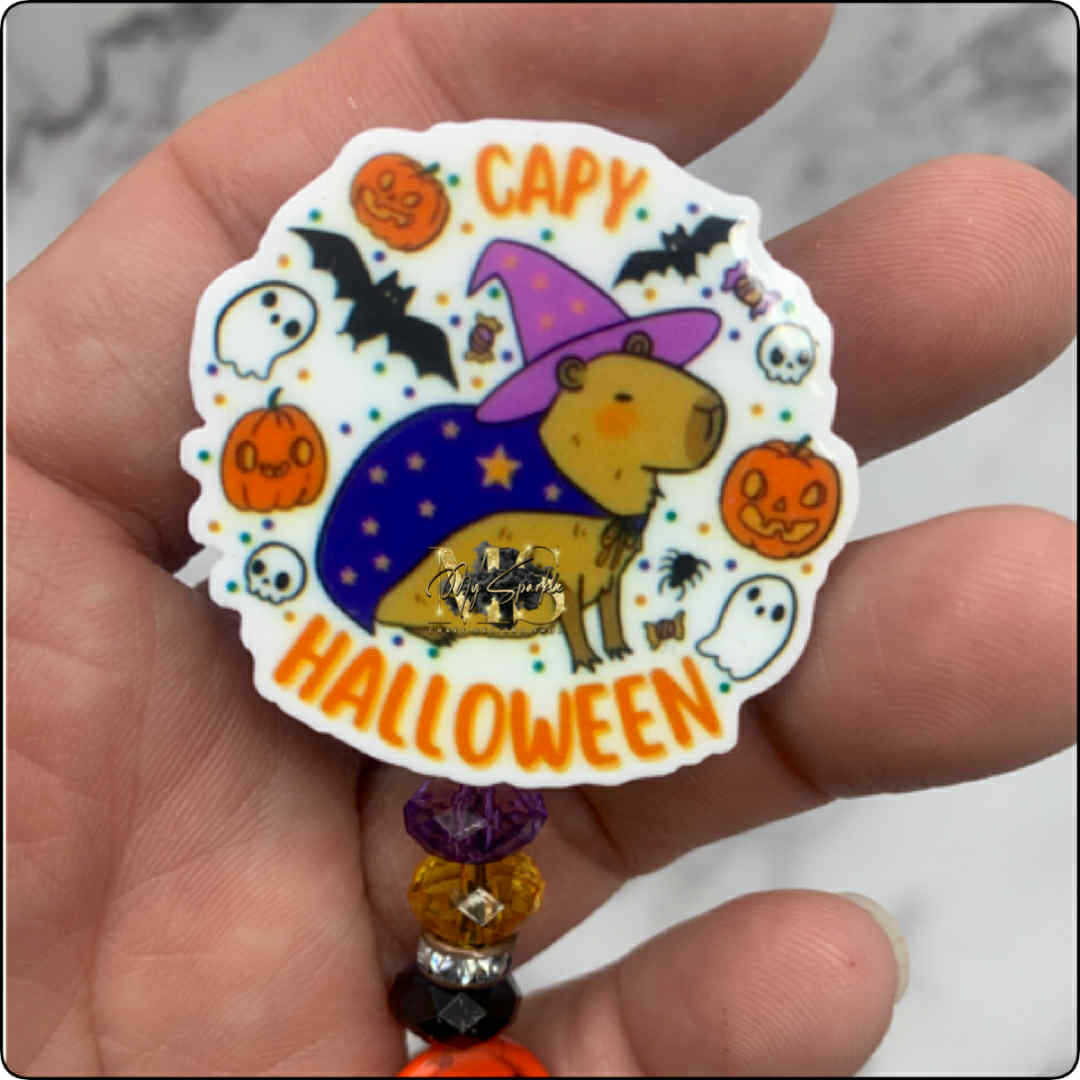 Capy Halloween Badge Reel