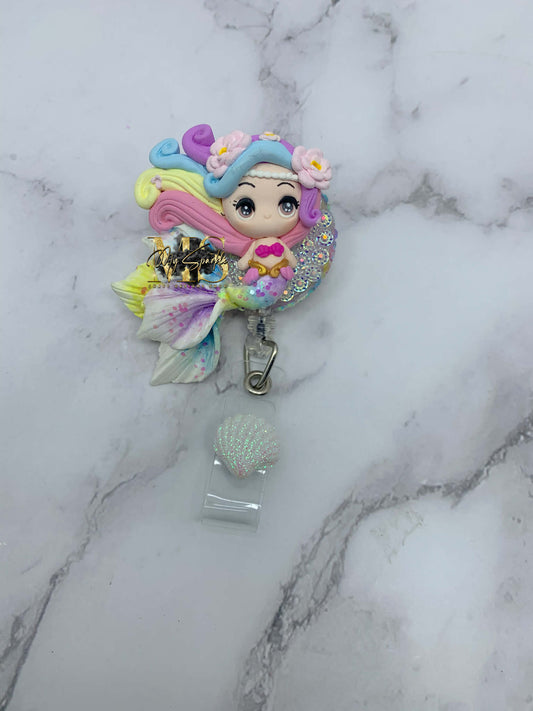 Rainbow Mermaid Badge Reel