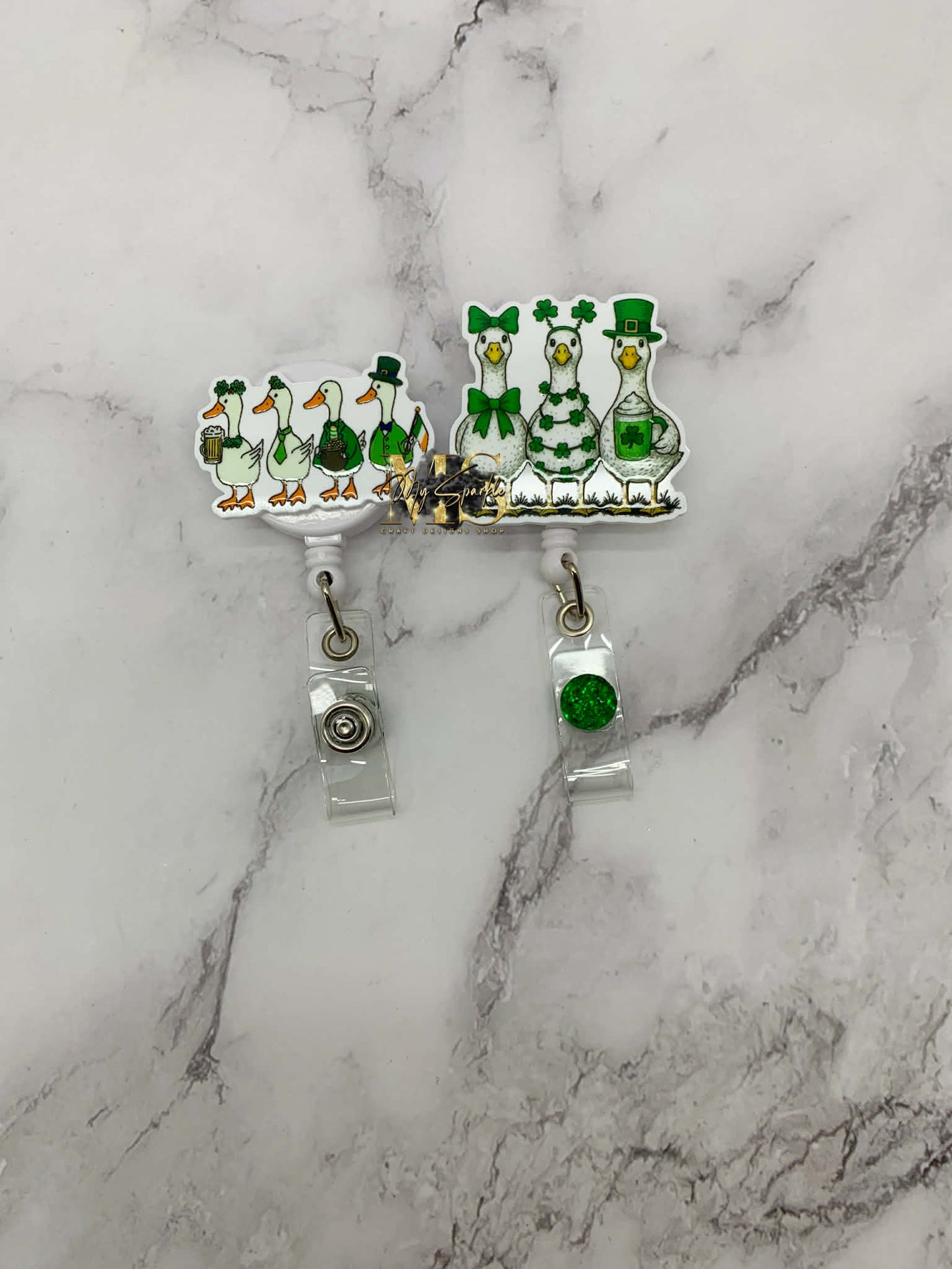 St. Patrick’s Day Lucky Geese Badge Reel