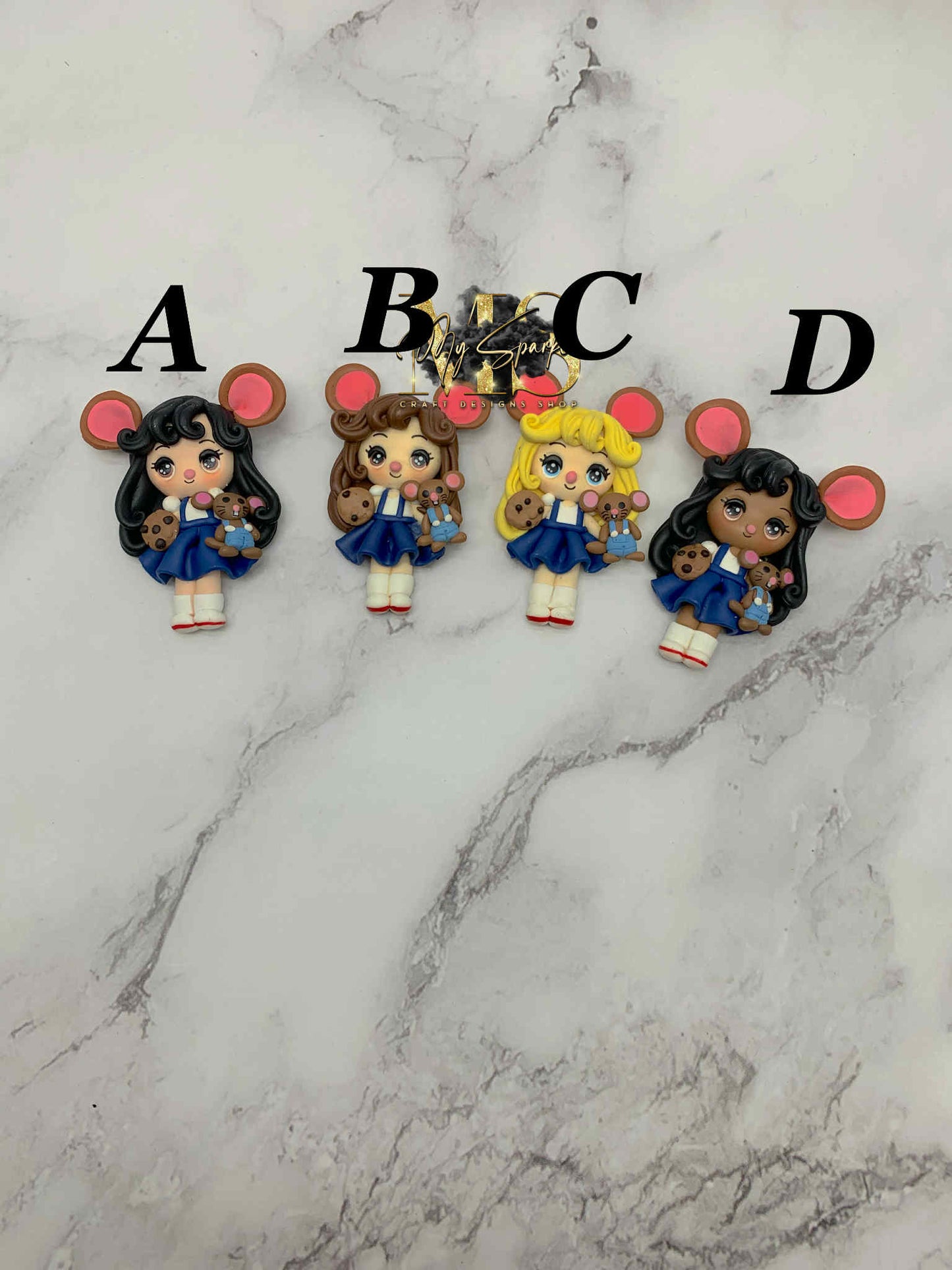 Girl Mouse With Cookie Clay Badge Reel