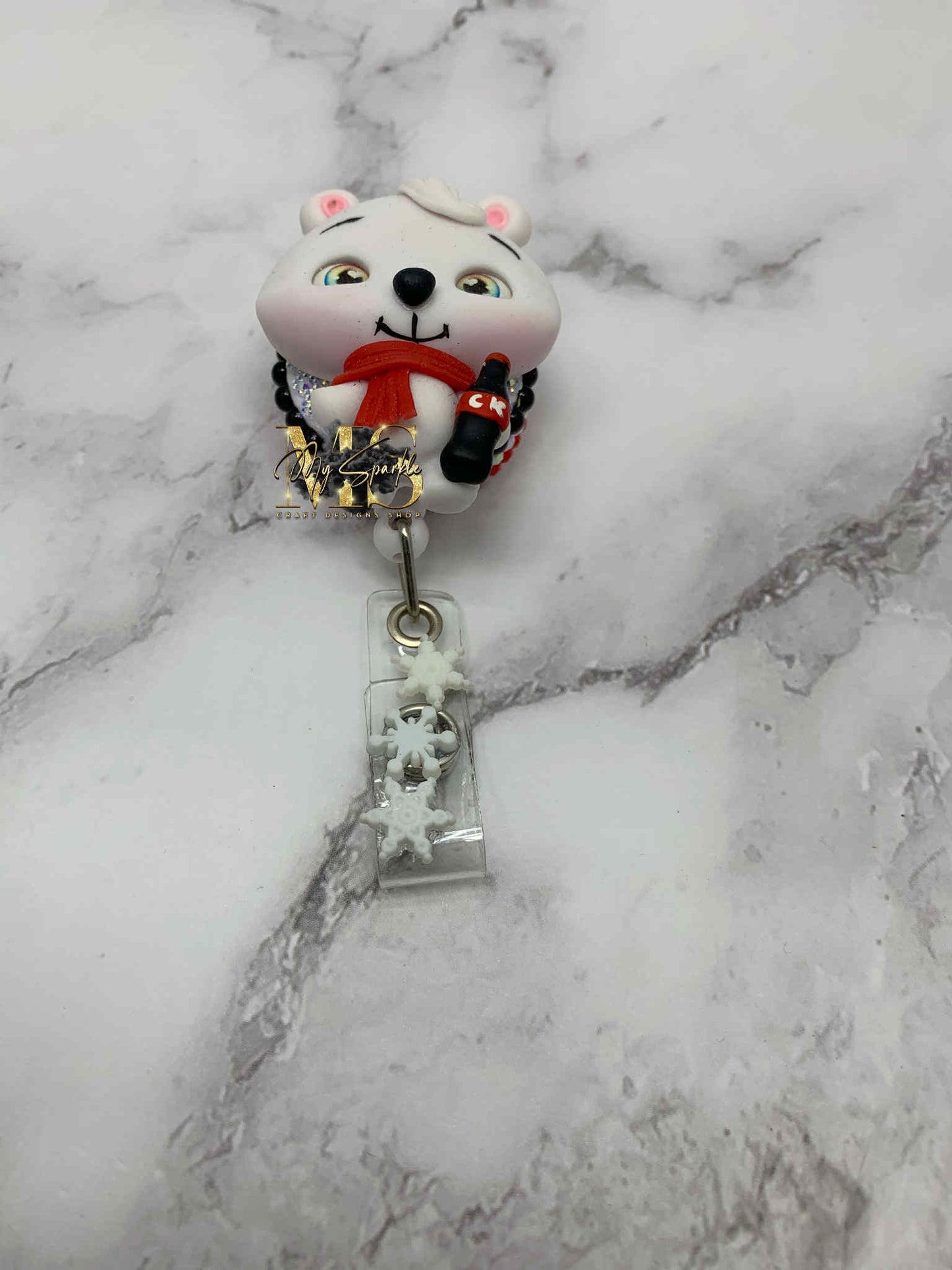 Polar Bear Clay Badge Reel