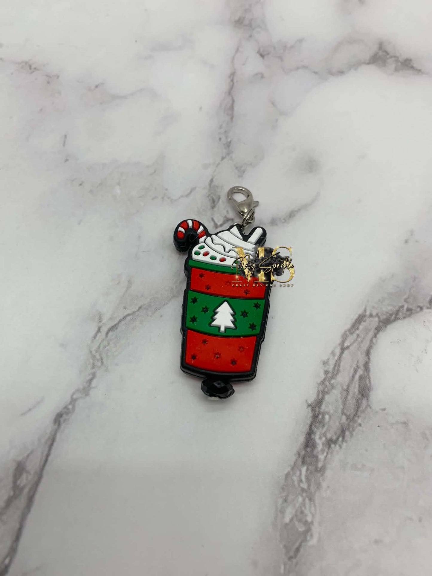 Peppermint Candy Latte Badge Reel Charm
