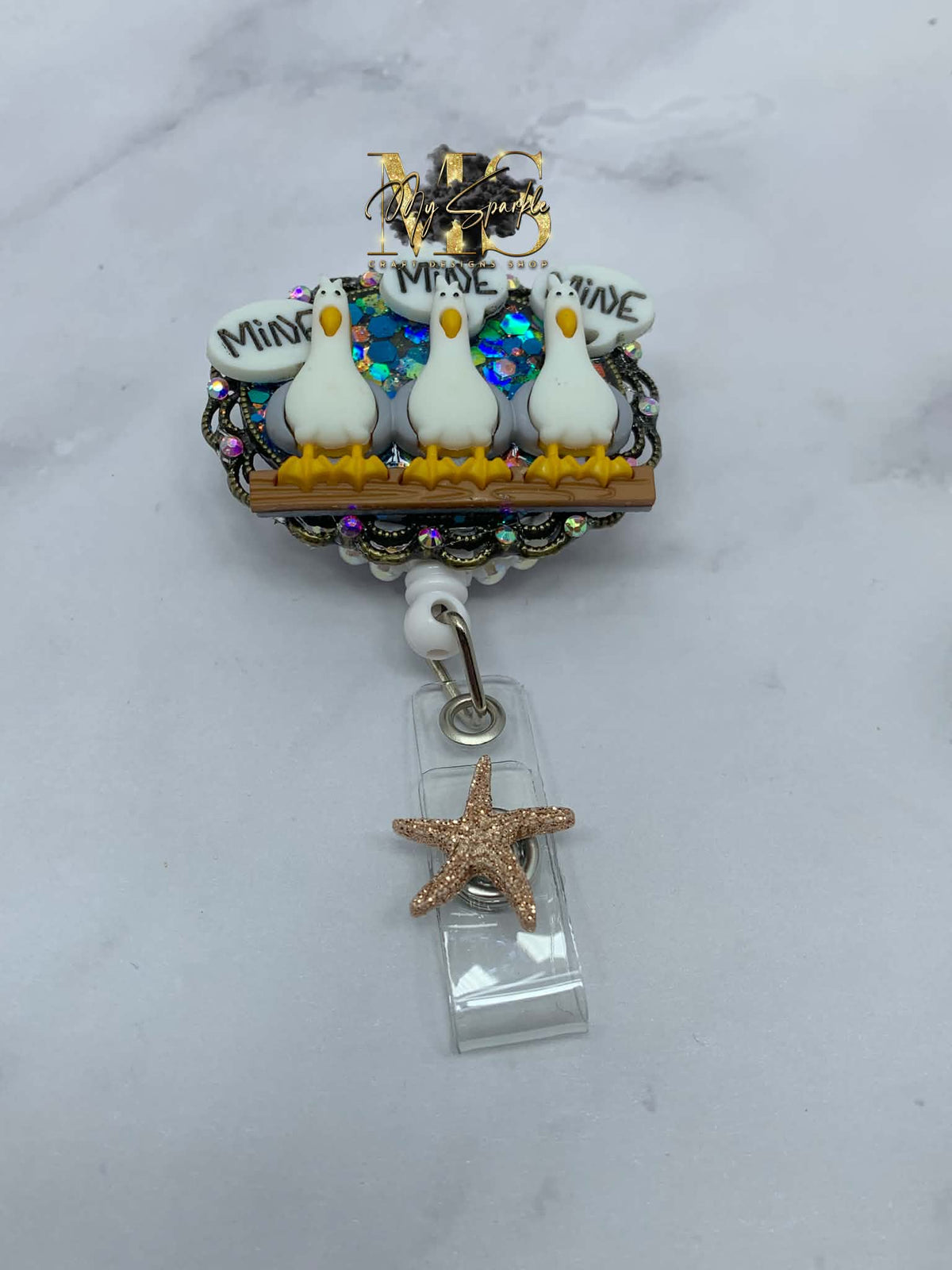 Funny Seagull Badge Reel