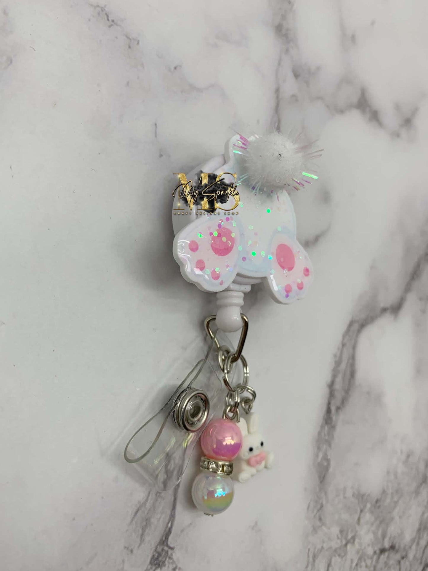 Bunny Glitter Badge Reel