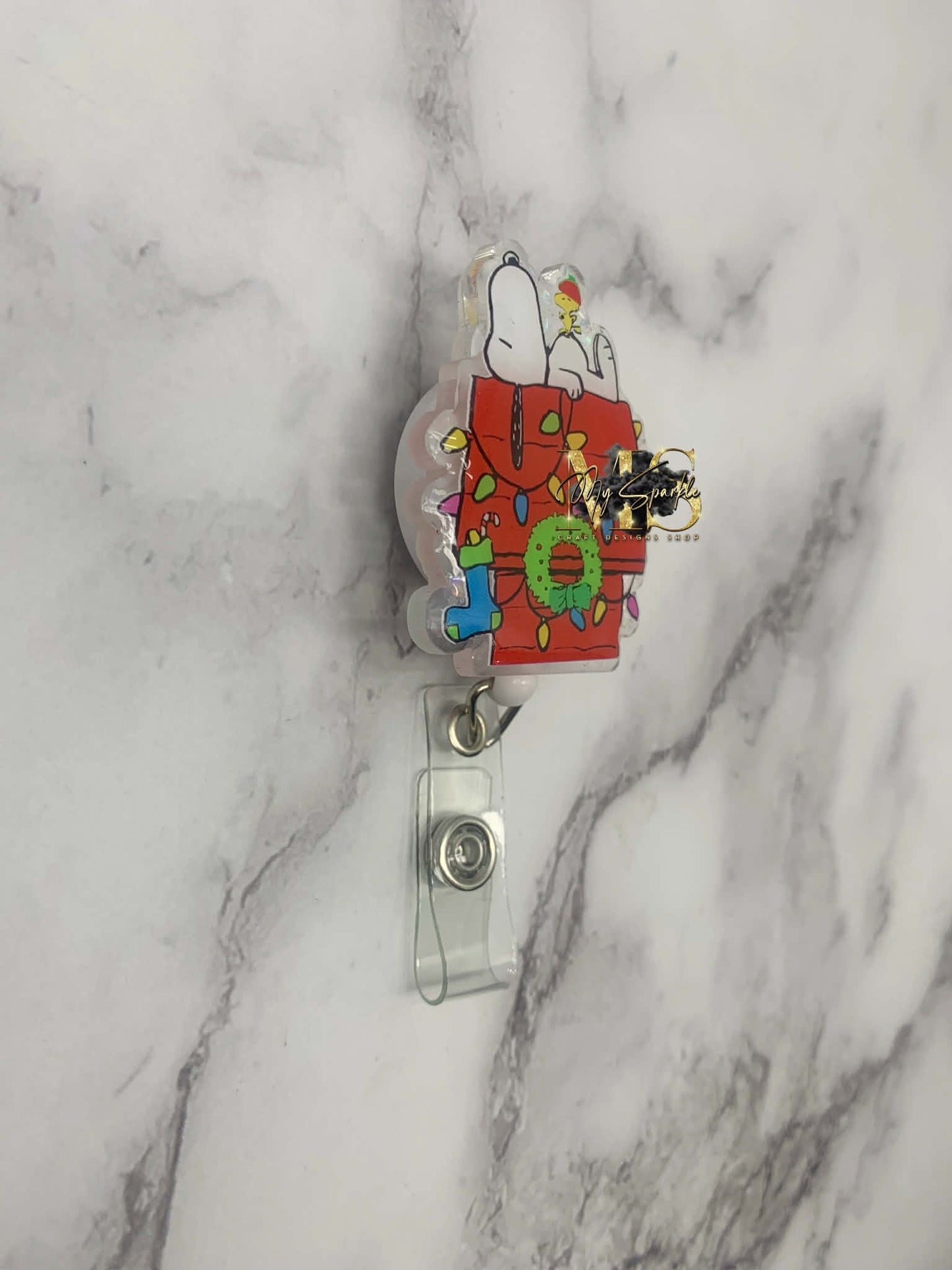 Dog house With Lights Badge Reel