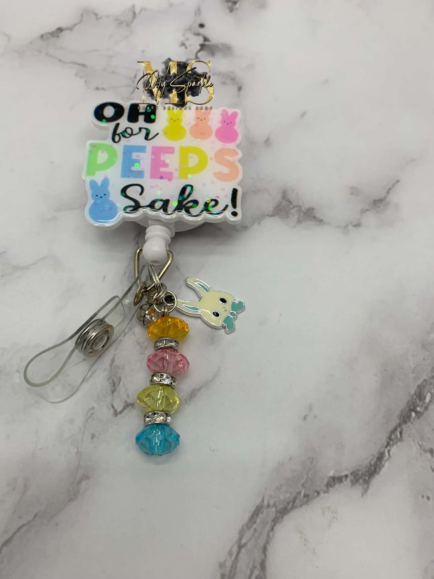 Oh For Peeps Sake Glitter Badge Reel