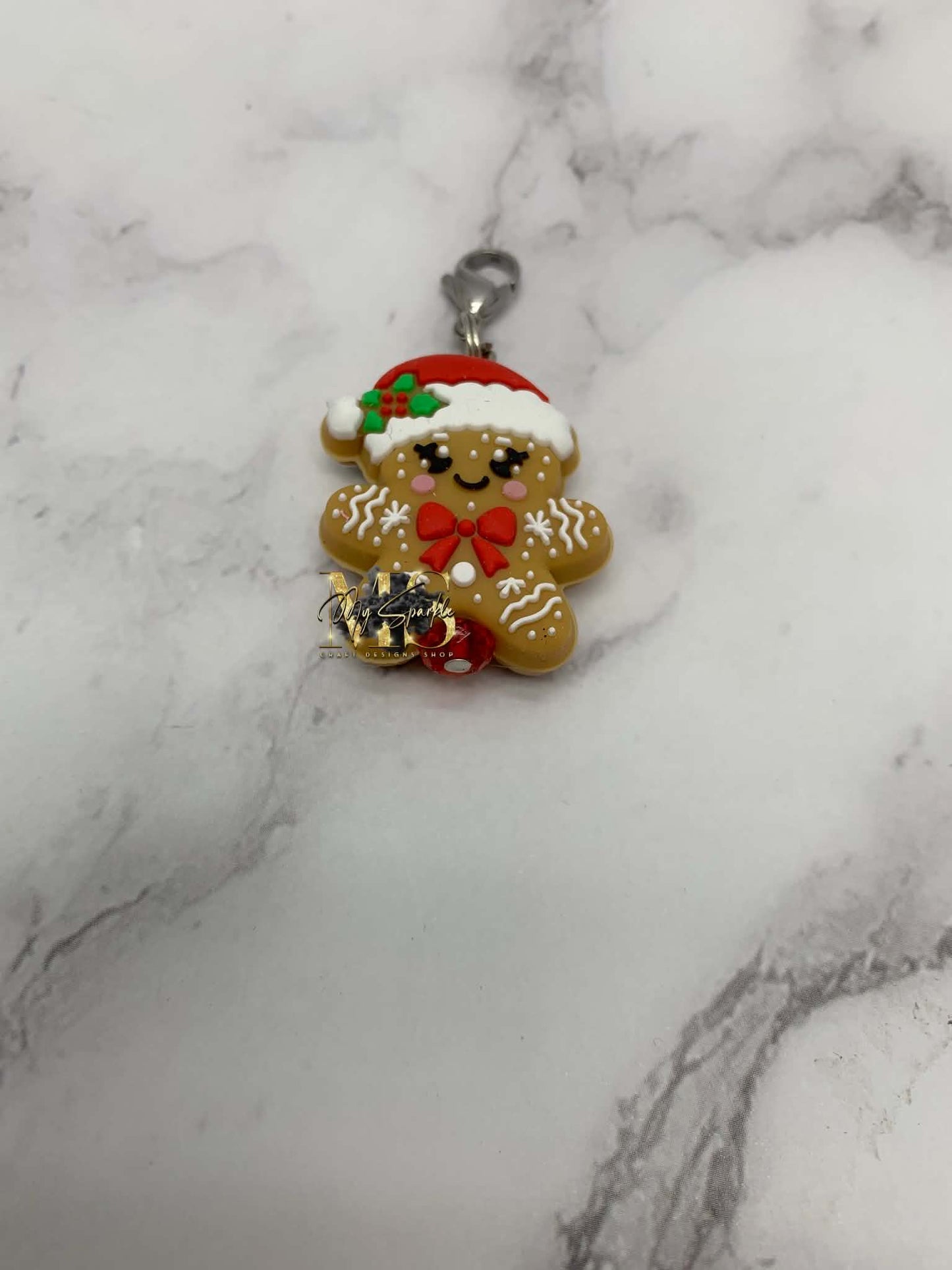 Christmas Gingerbread Badge Reel Charm