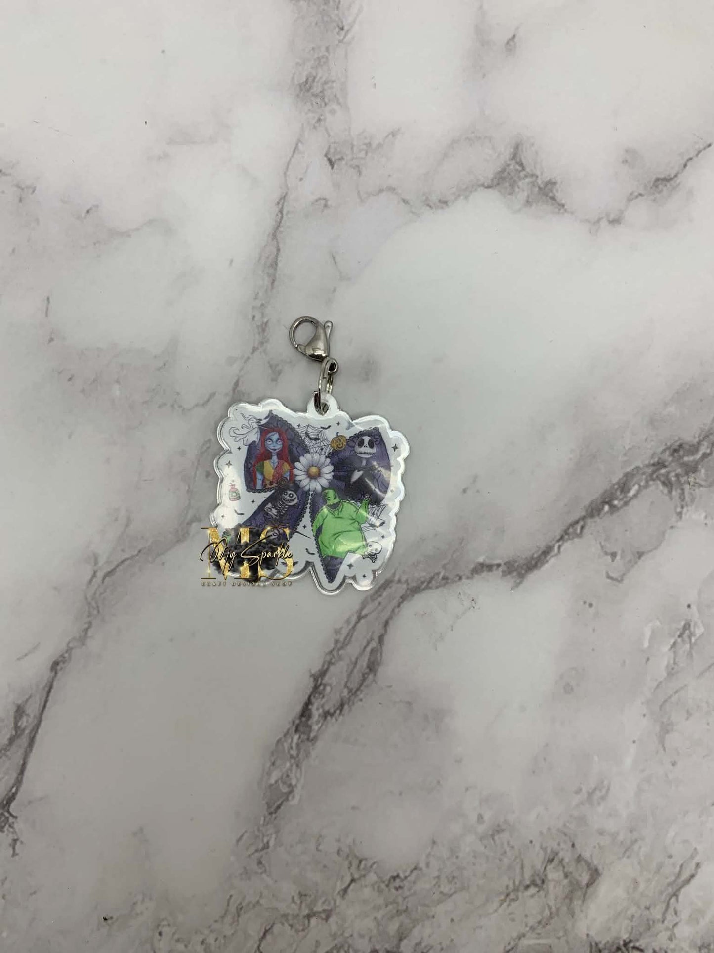Halloween Nightmare Coquette Bow Badge Reel Charm