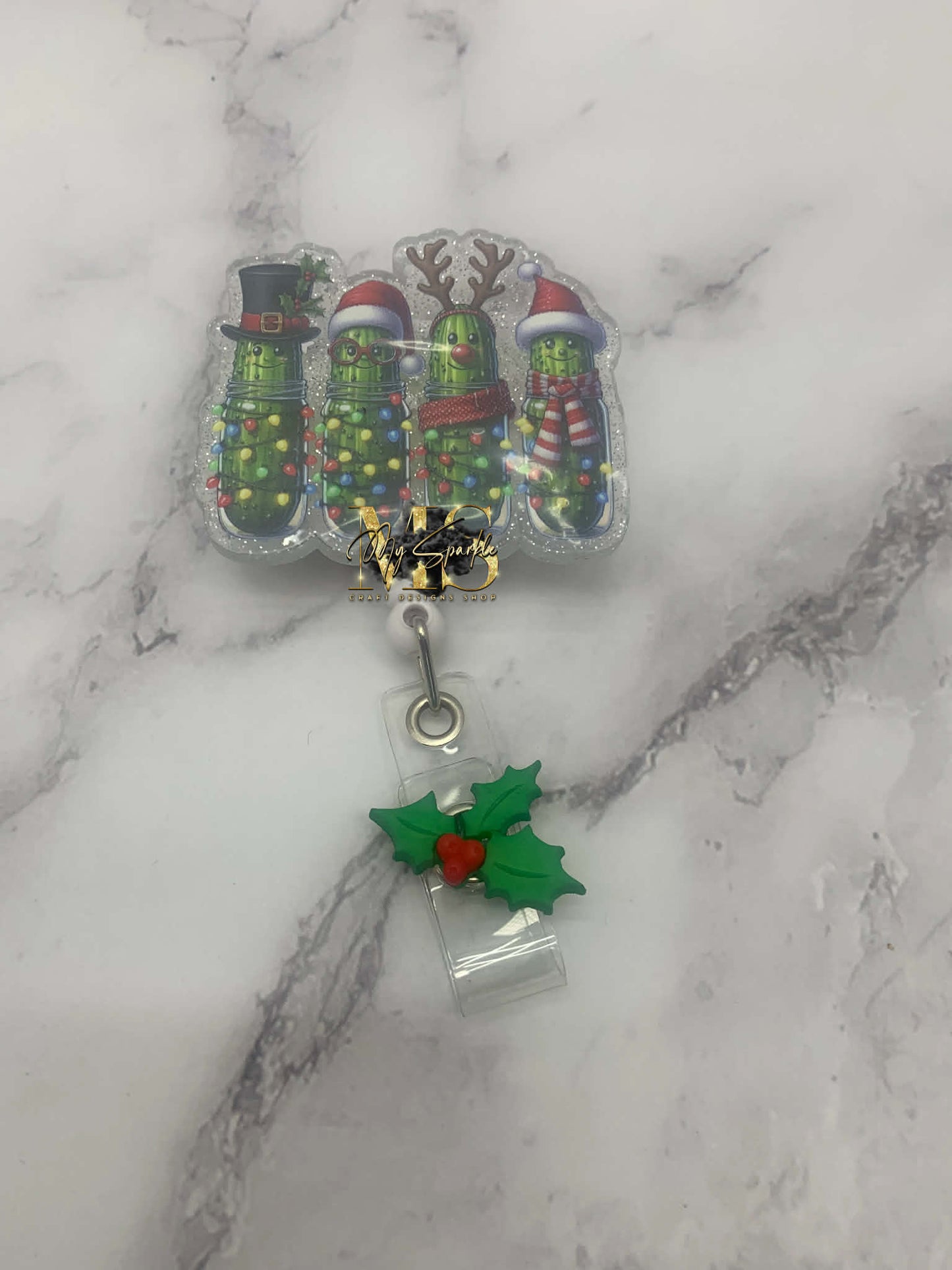 Christmas Funny Pickle Badge Reel
