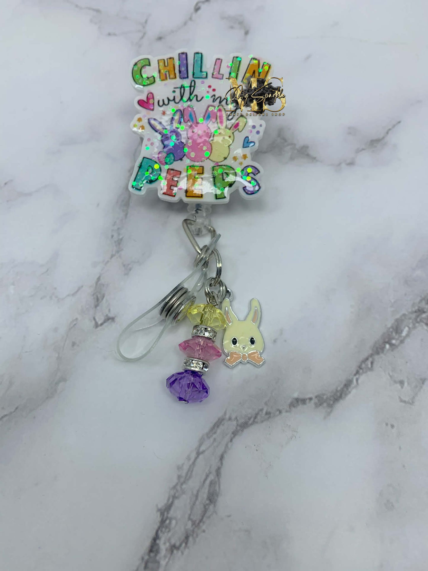 Easter Chillin With My Peeps Badge Reel