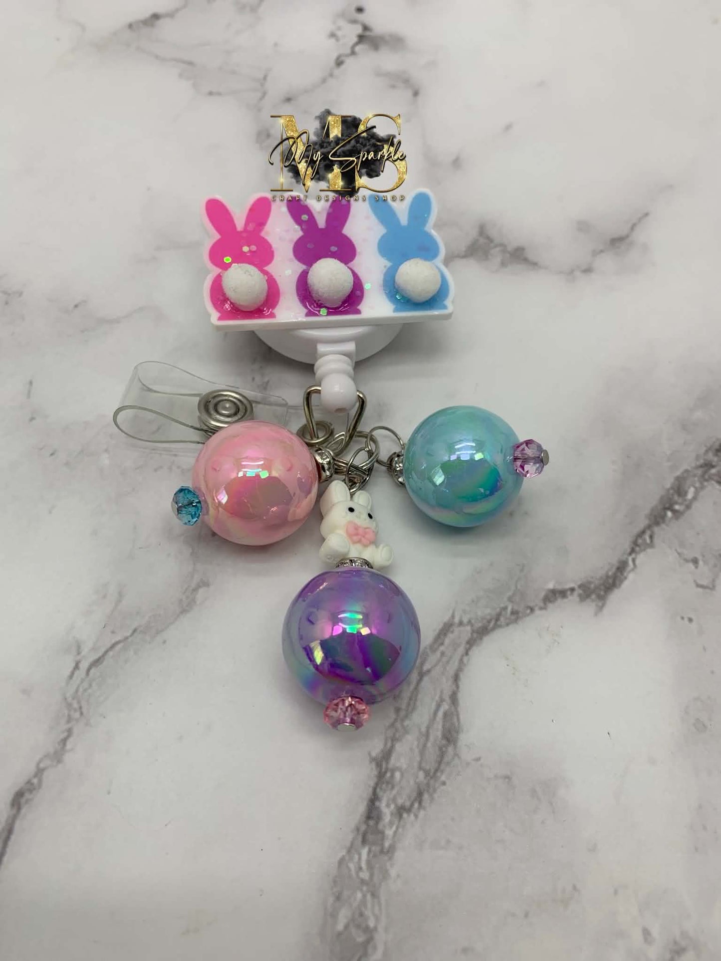 Easter Bunny Glitter Badge Reel