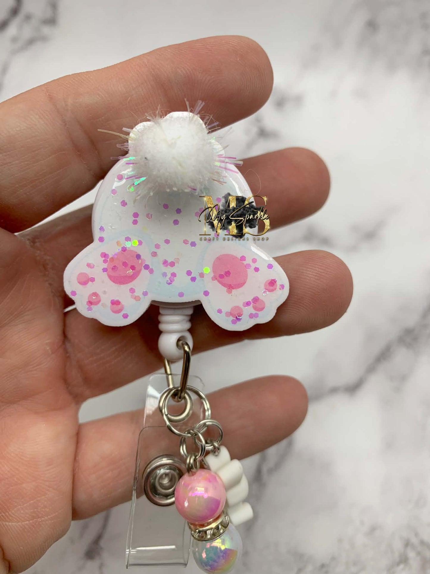Bunny Glitter Badge Reel