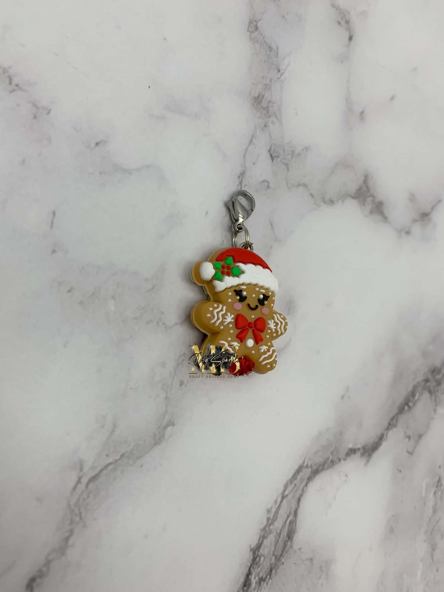 Christmas Gingerbread Badge Reel Charm