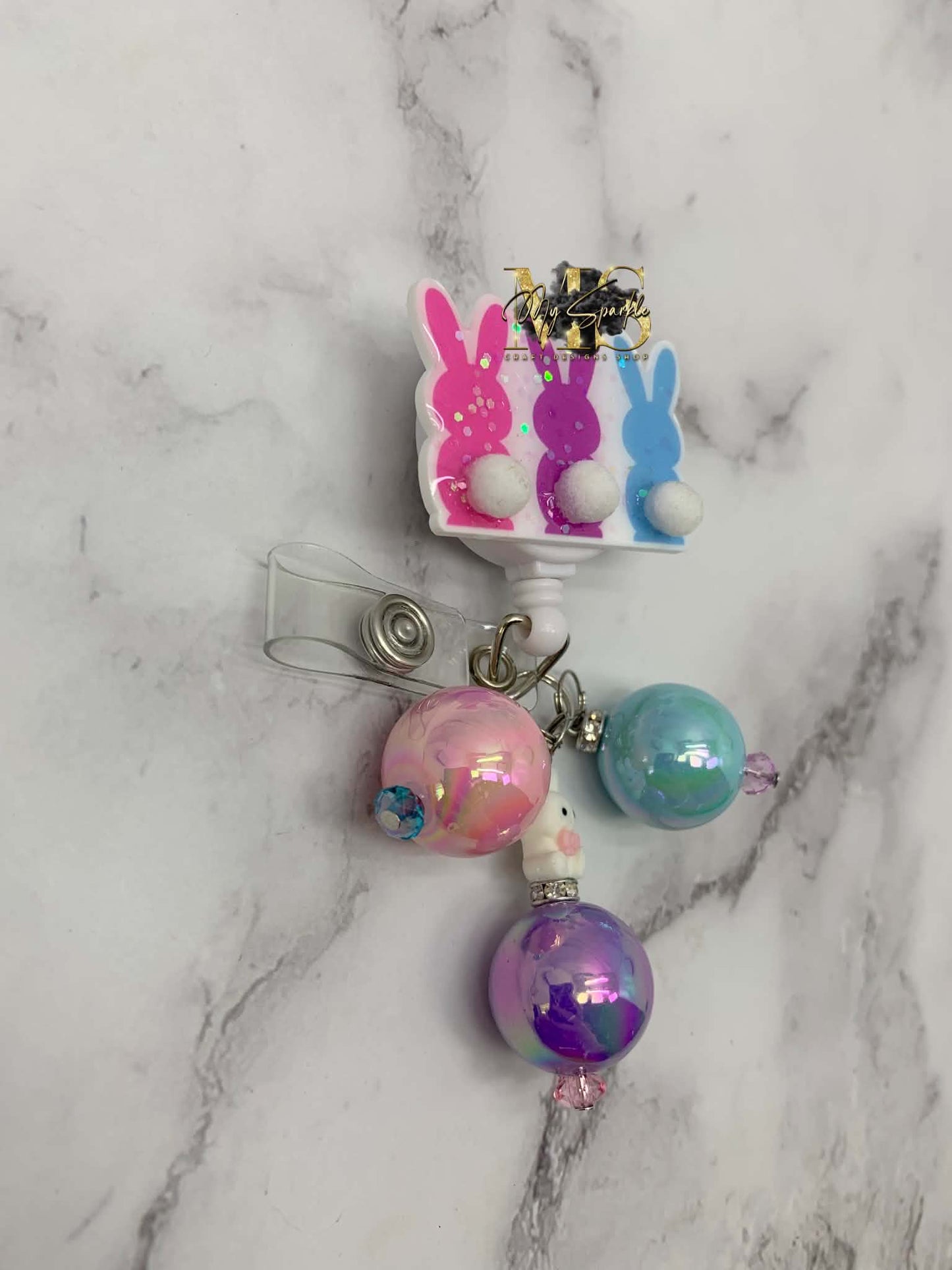 Easter Bunny Glitter Badge Reel