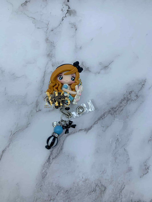 Princess Wonderland Bunny  Clay Badge Reel