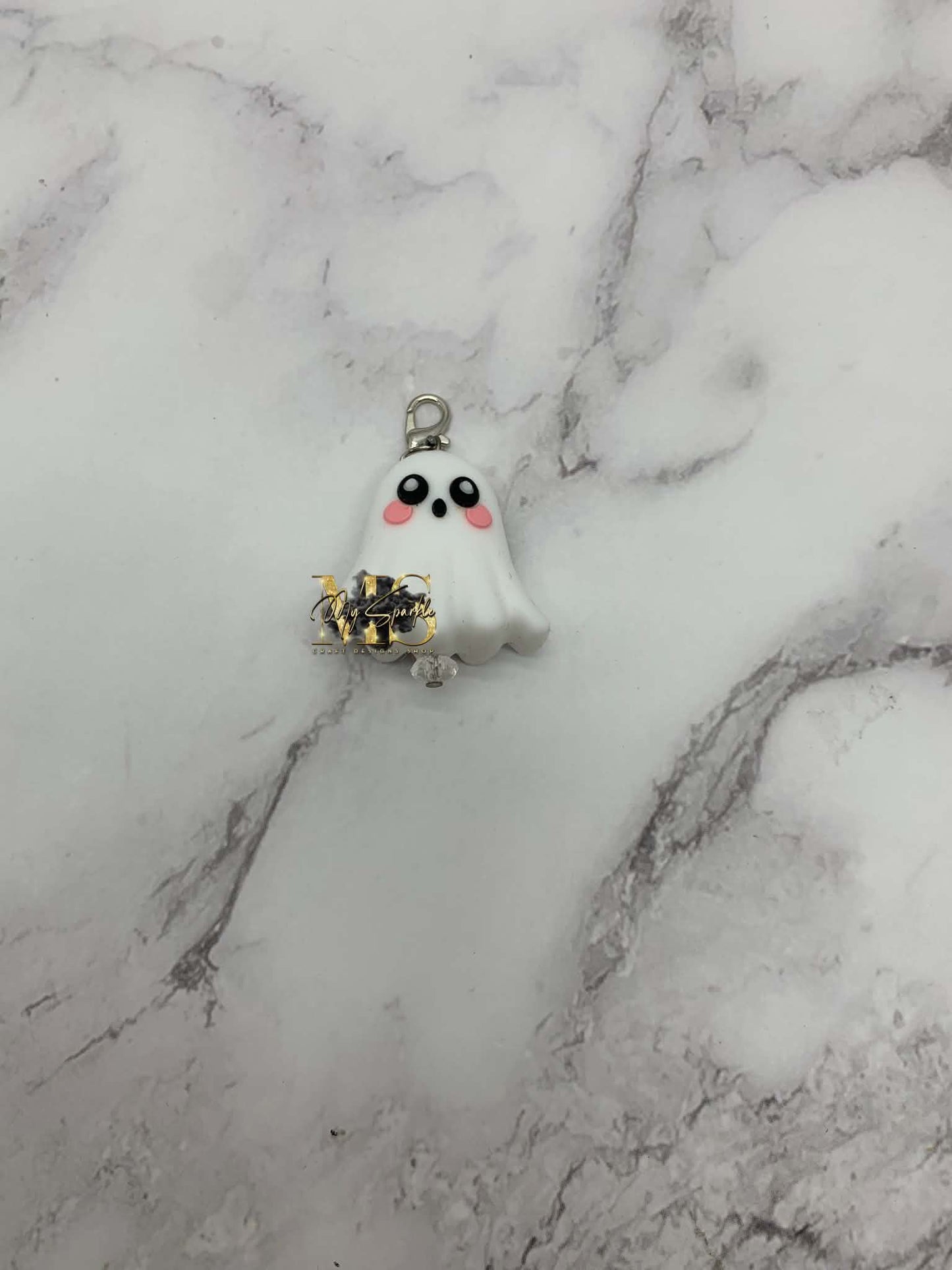 Halloween Ghost Badge Reel Charm