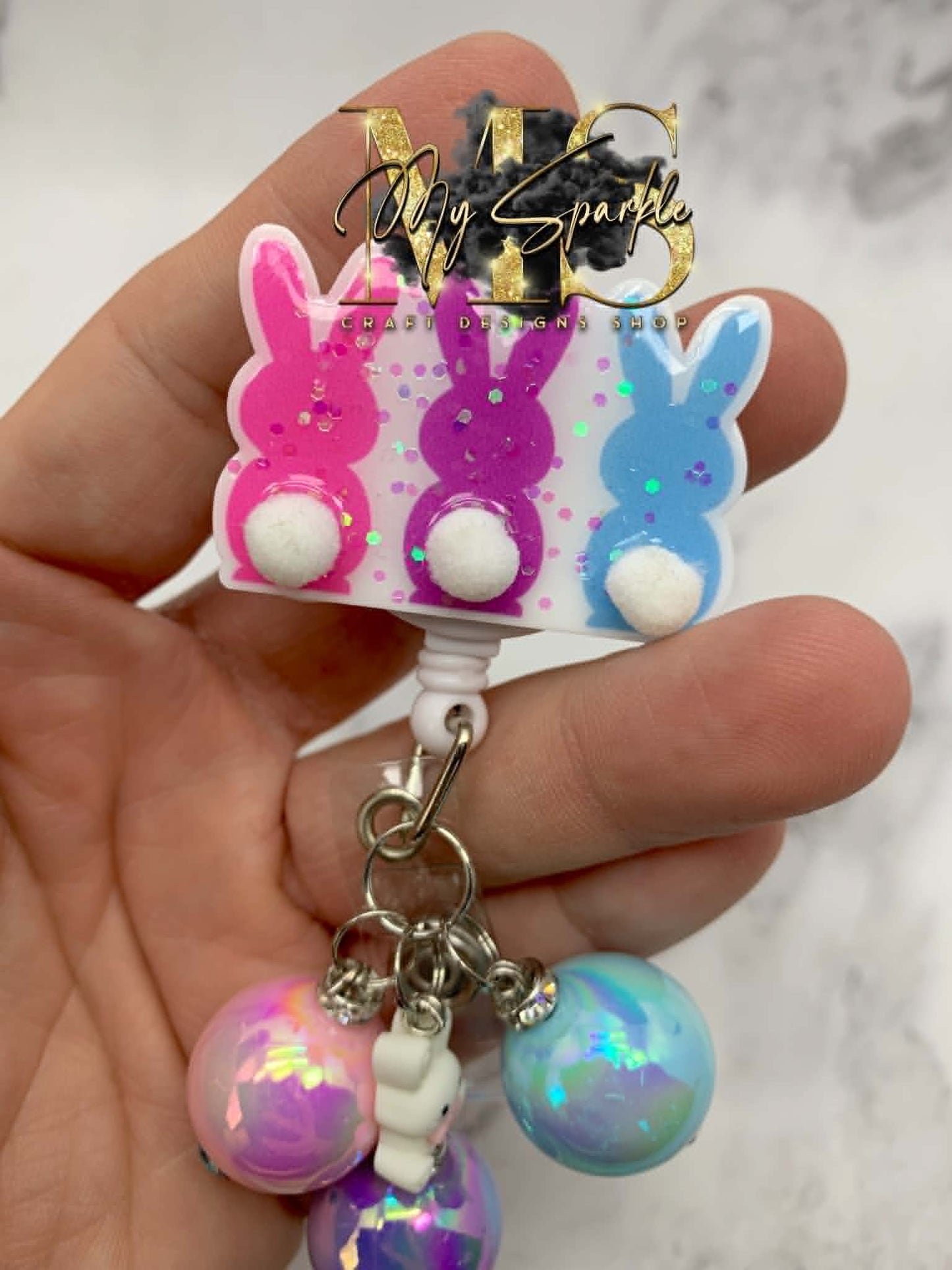 Easter Bunny Glitter Badge Reel