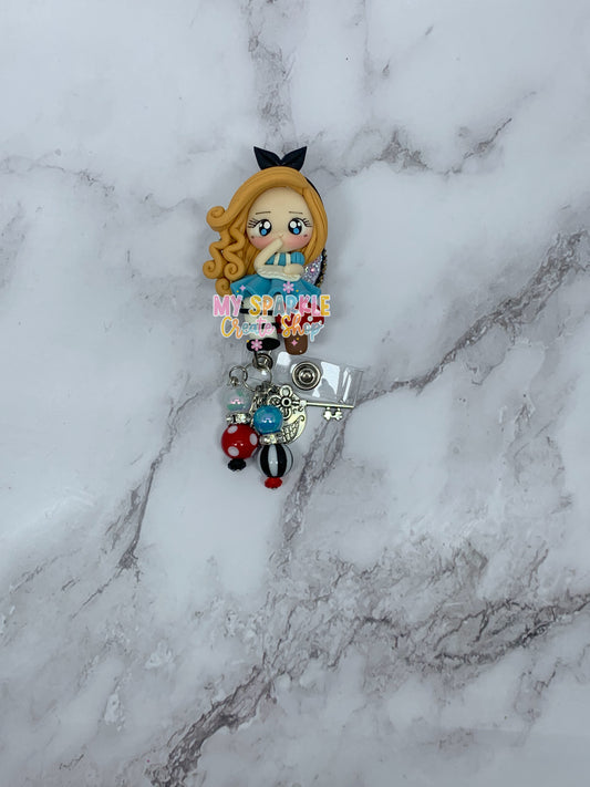 Girl Wonderland Clay Badge Reel