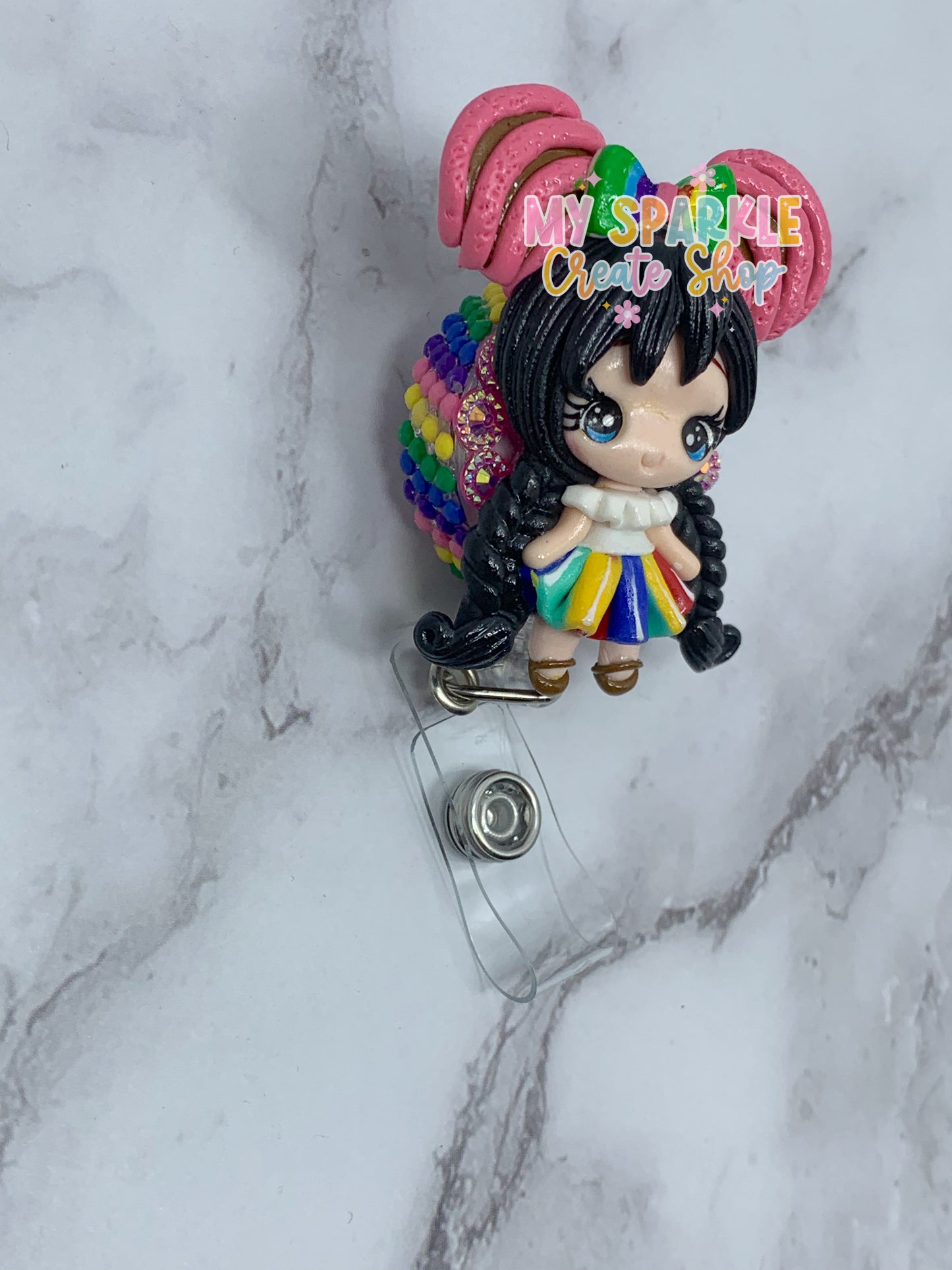 Concha Girl Clay Badge Reel