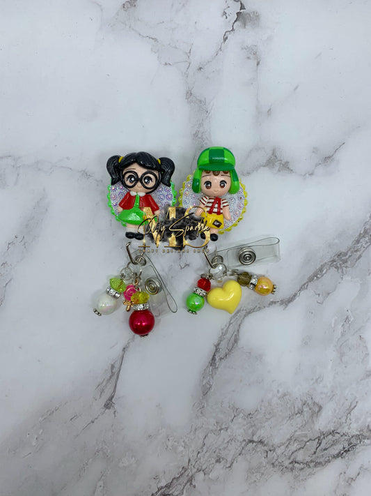 Mexican Chilindrina & Chavo Clay Badge Reel