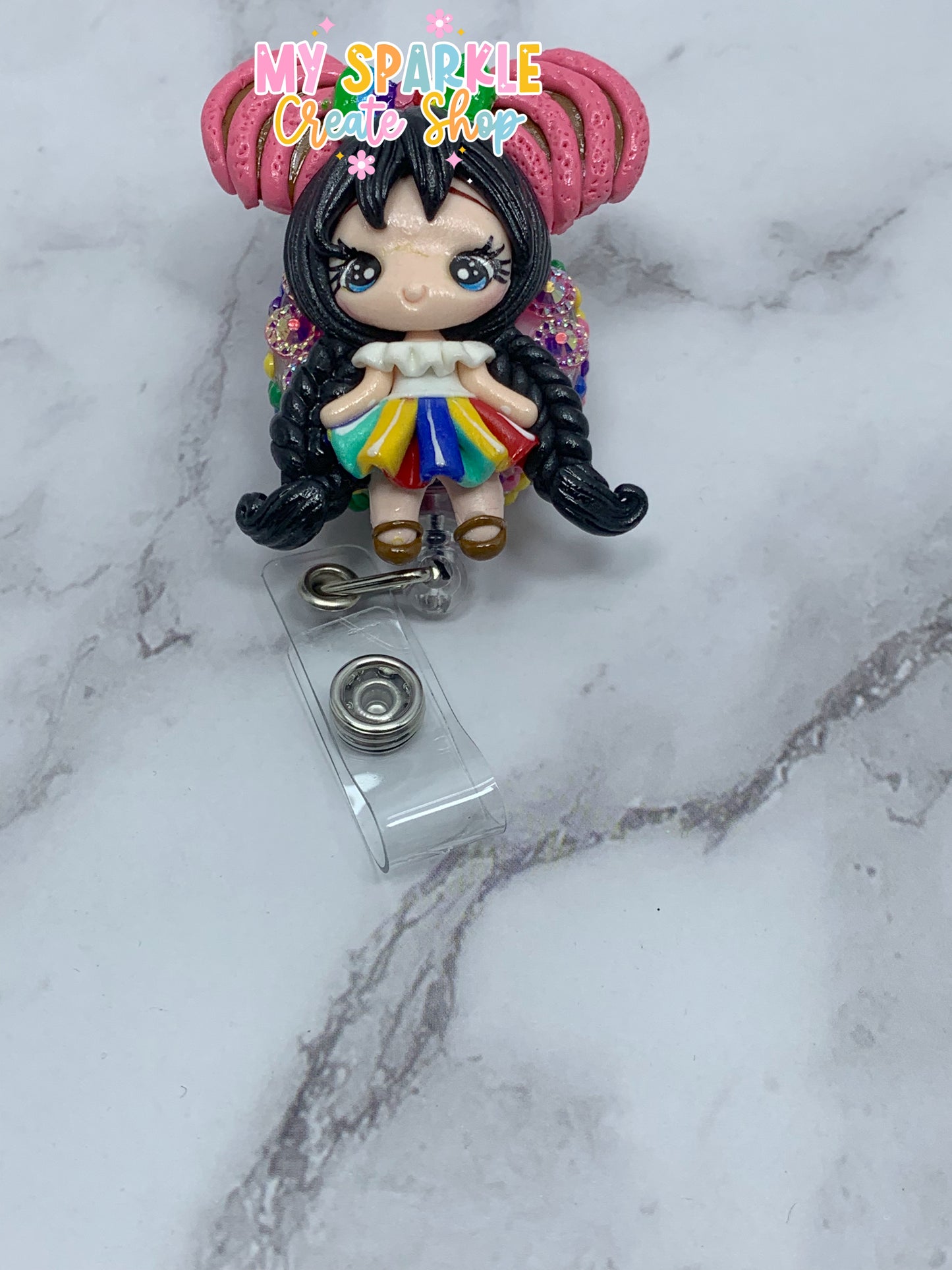 Concha Girl Clay Badge Reel