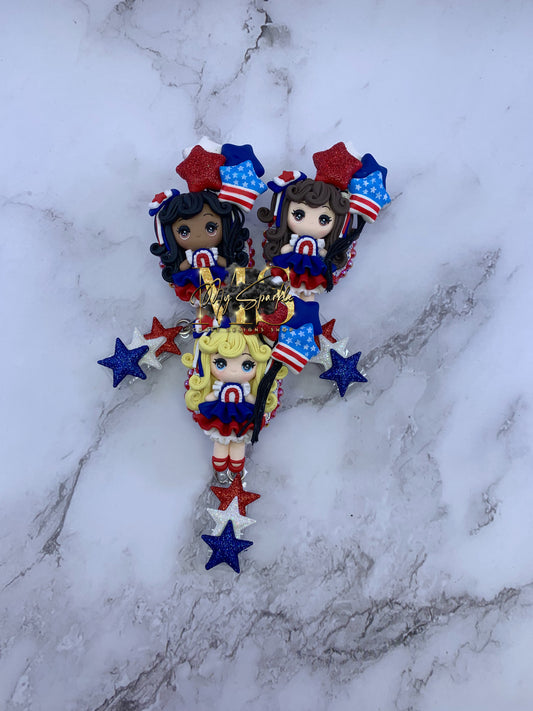 Patriotic Clay Badge Reel