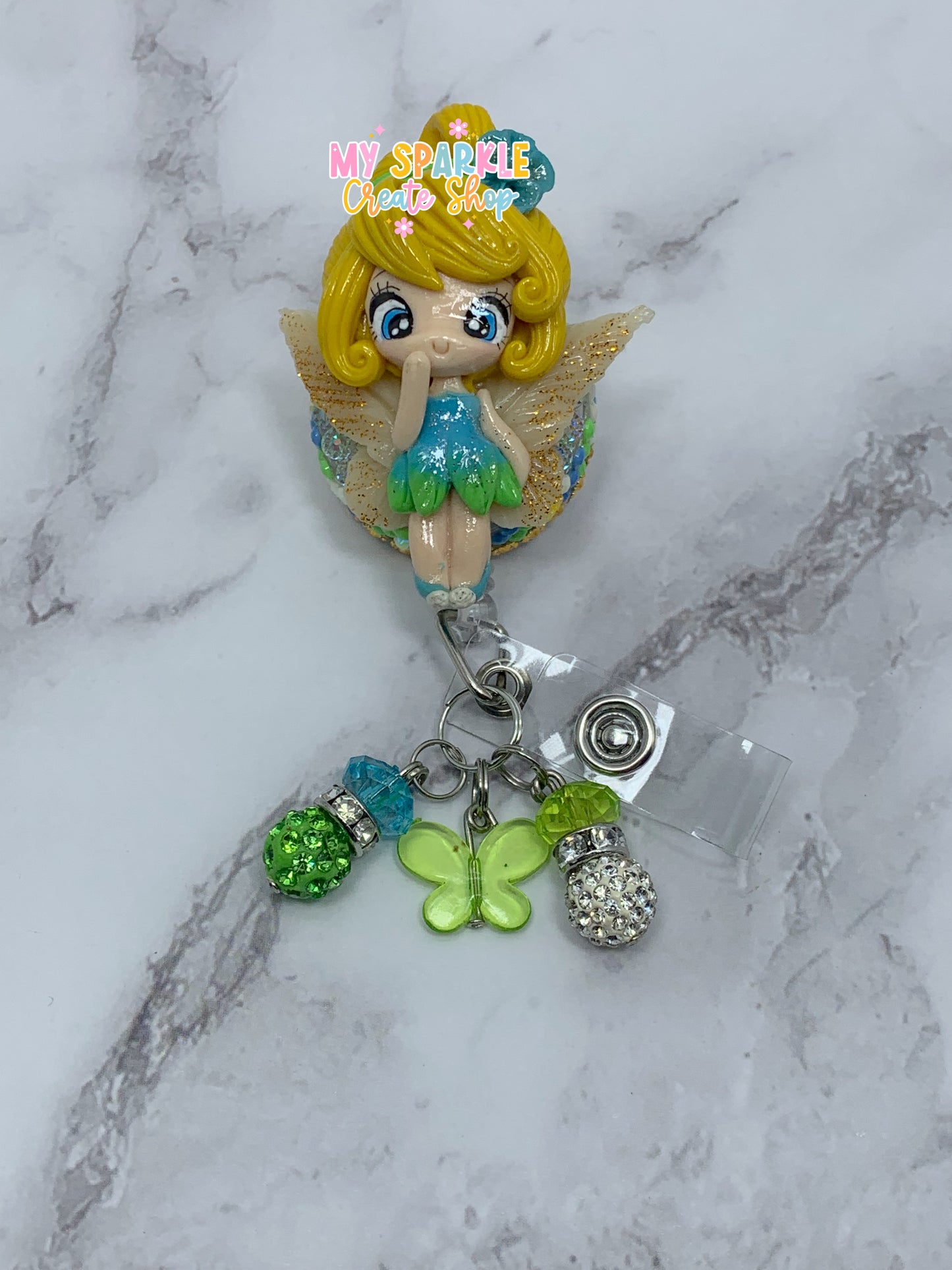 Princess Fairy Girl Clay Badge Reel