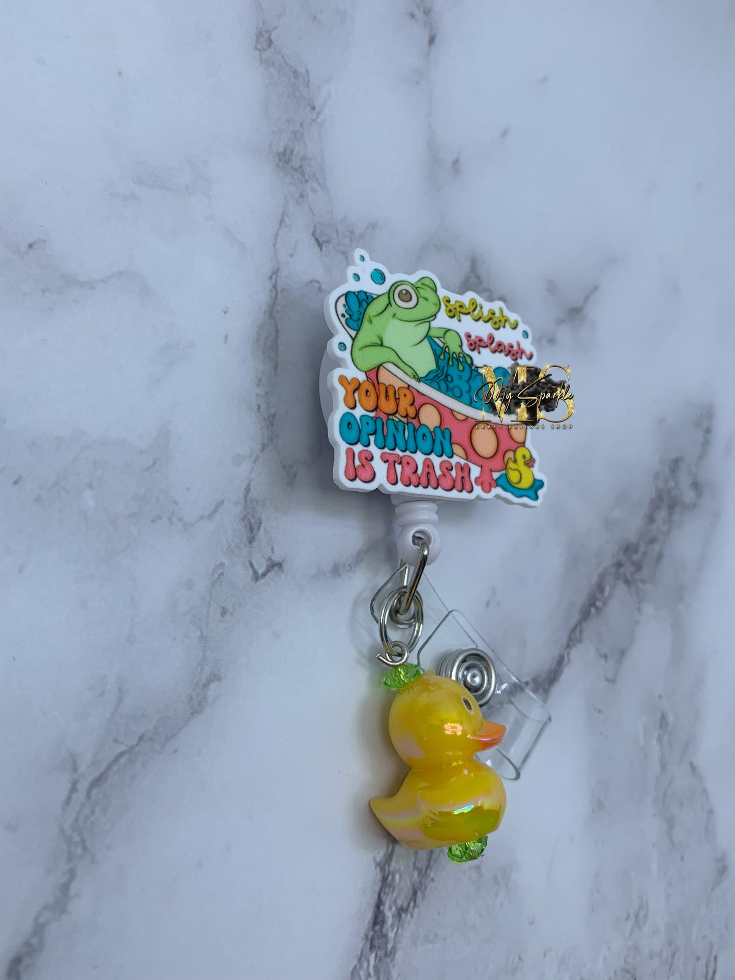 Funny Splish Splash Your Opinion is Trash Badge Reel