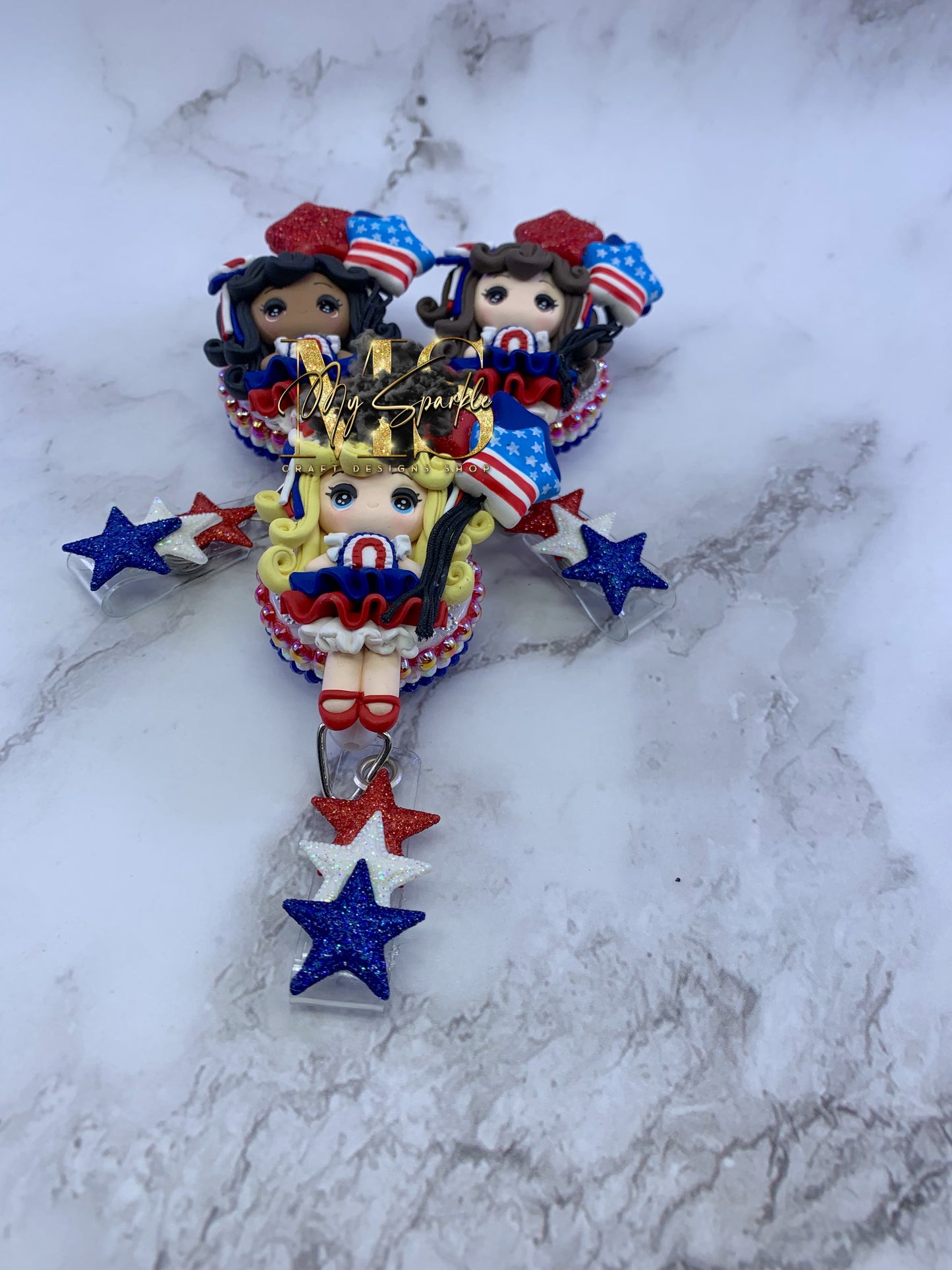 Patriotic Clay Badge Reel