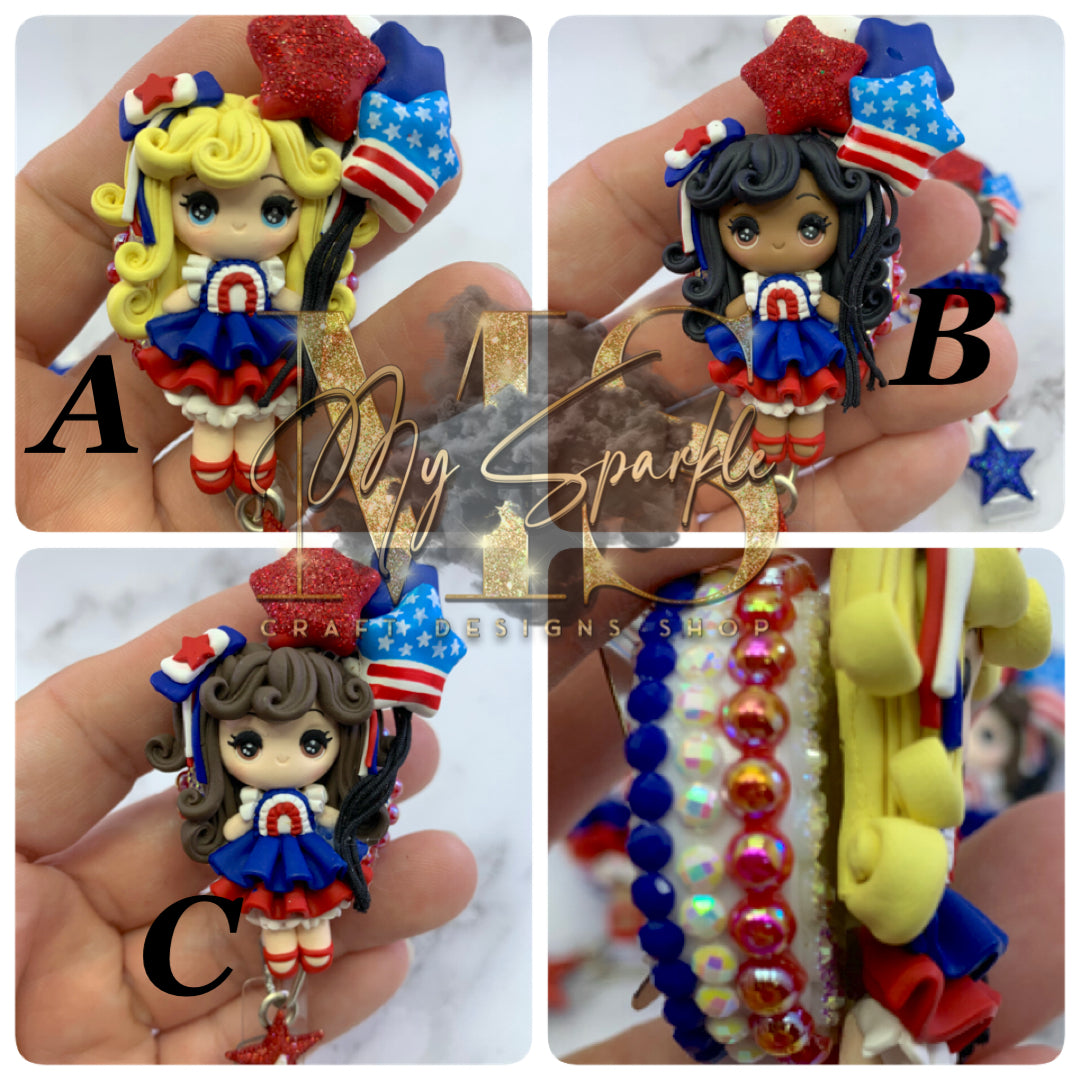 Patriotic Clay Badge Reel