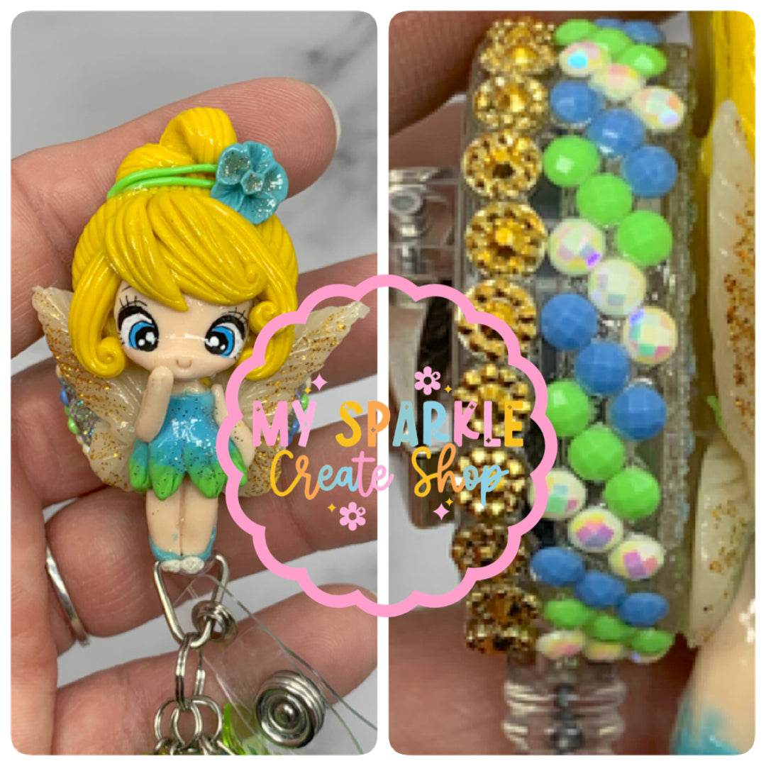 Princess Fairy Girl Clay Badge Reel