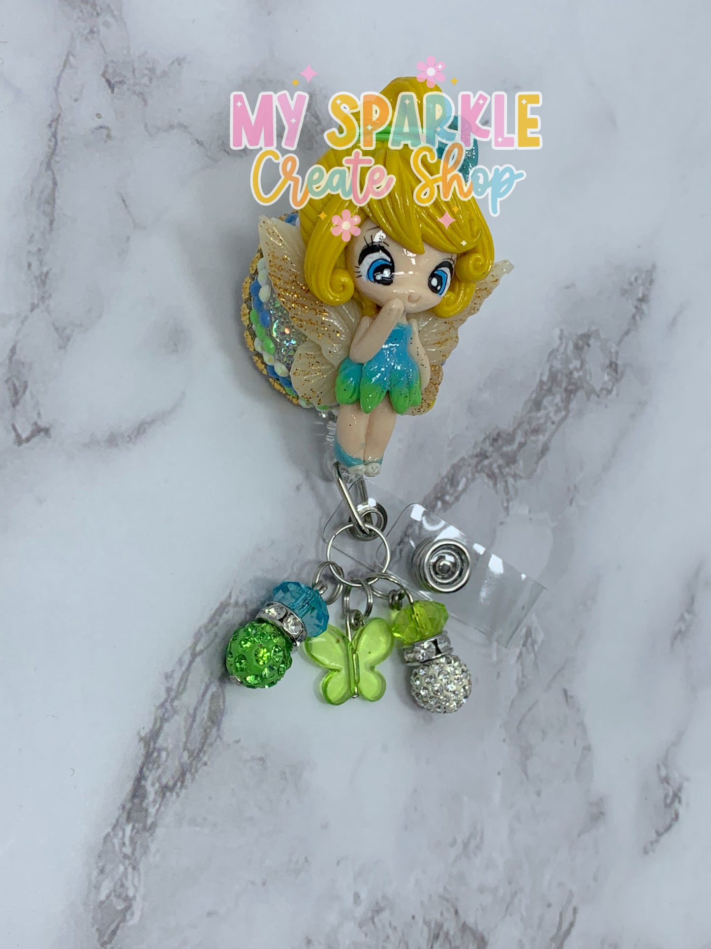 Princess Fairy Girl Clay Badge Reel