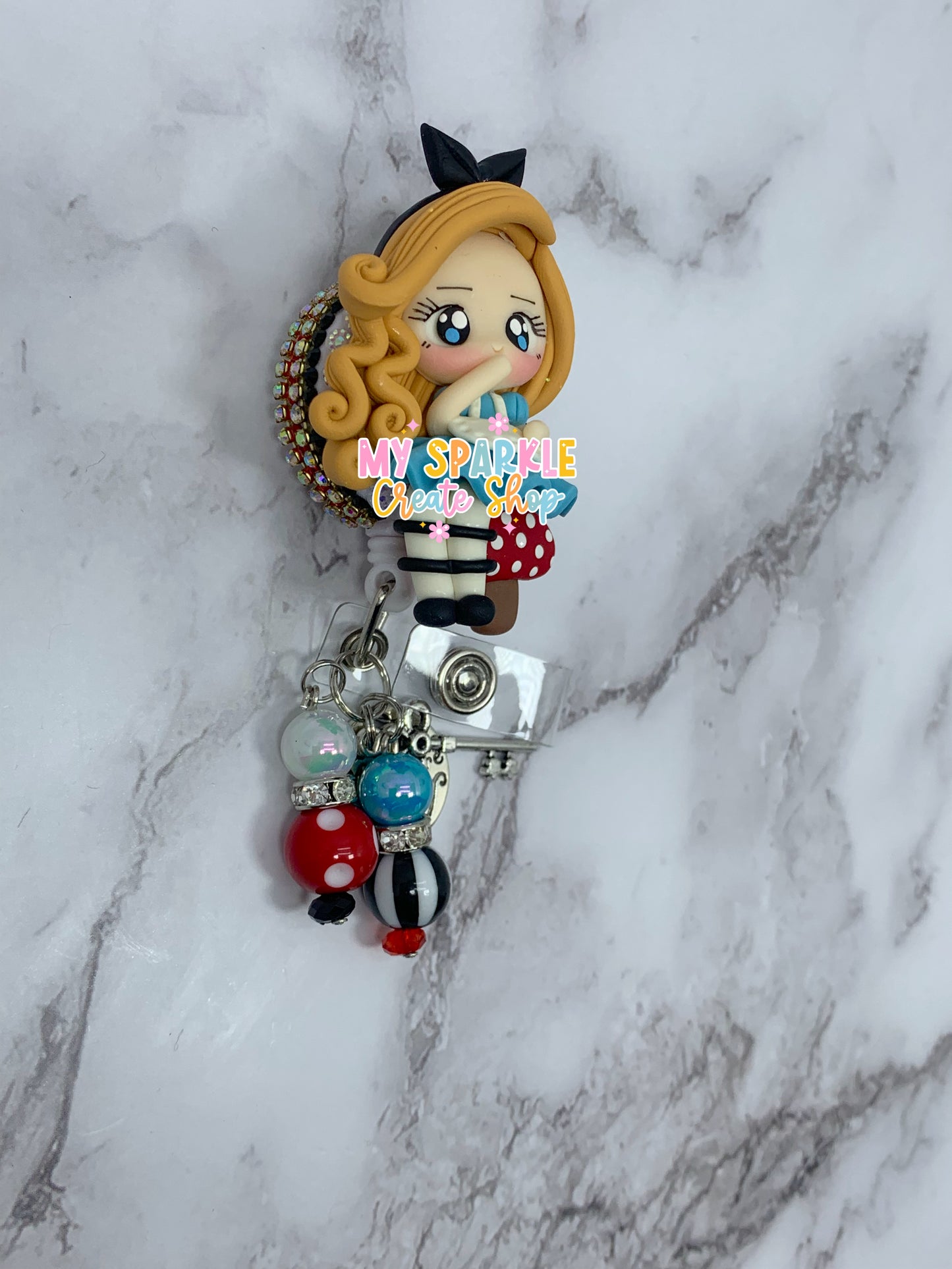 Girl Wonderland Clay Badge Reel