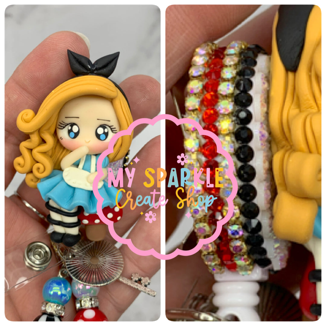 Girl Wonderland Clay Badge Reel
