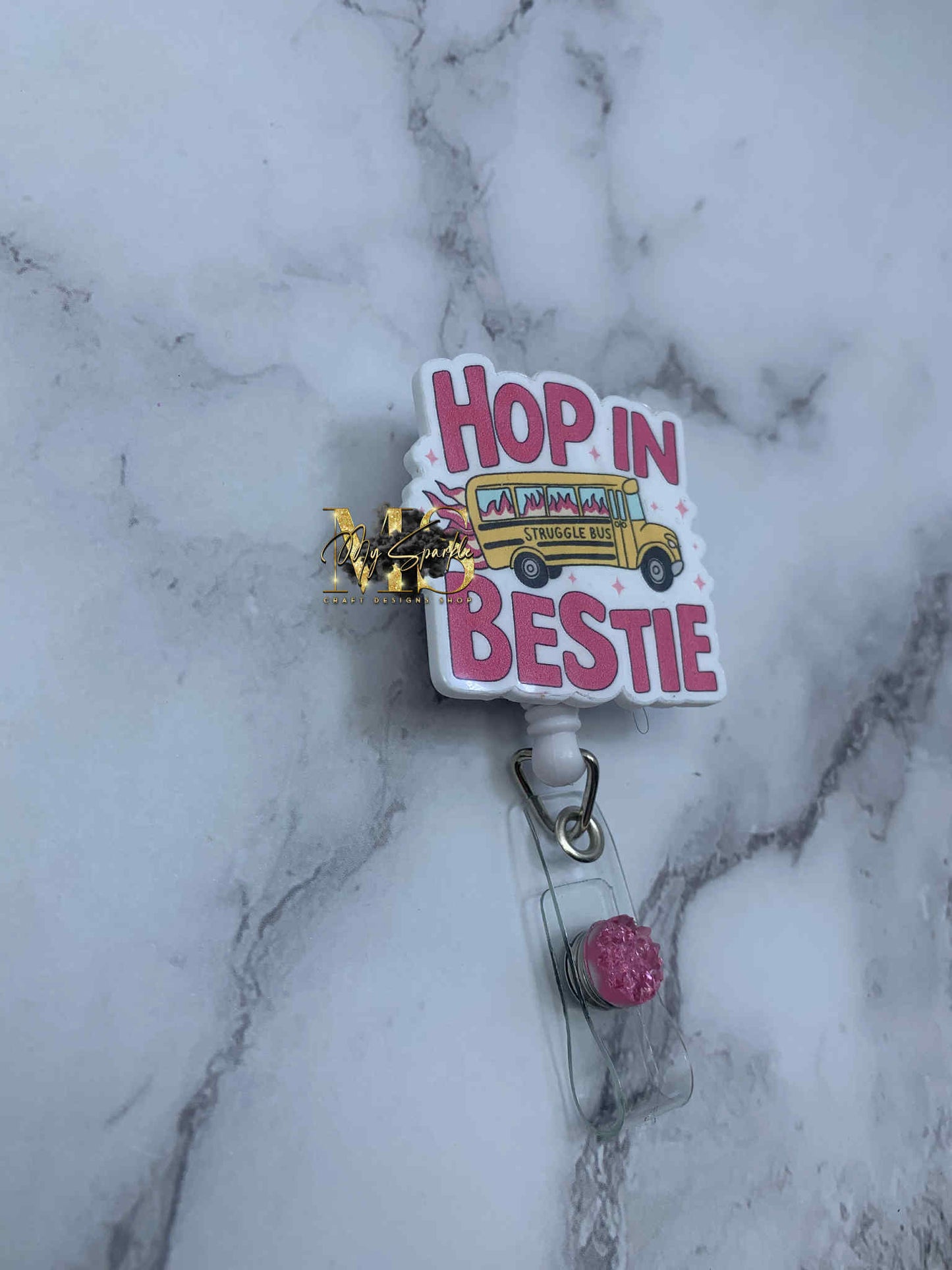 Funny Hop In Bestie Badge Reel