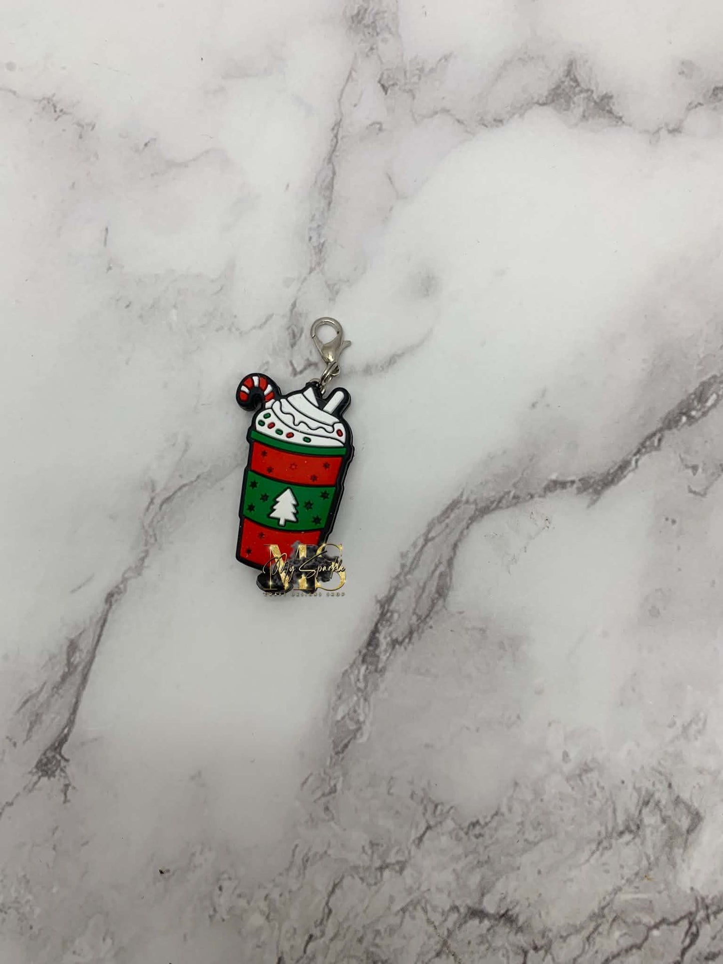 Peppermint Candy Latte Badge Reel Charm
