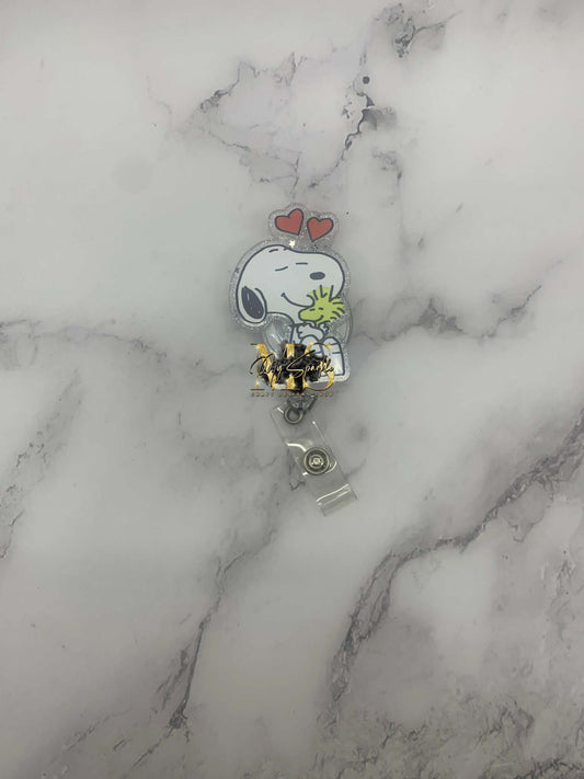 White Pup Badge Reel