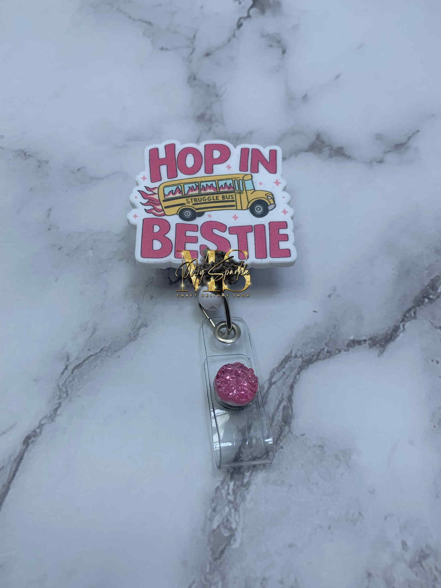 Funny Hop In Bestie Badge Reel