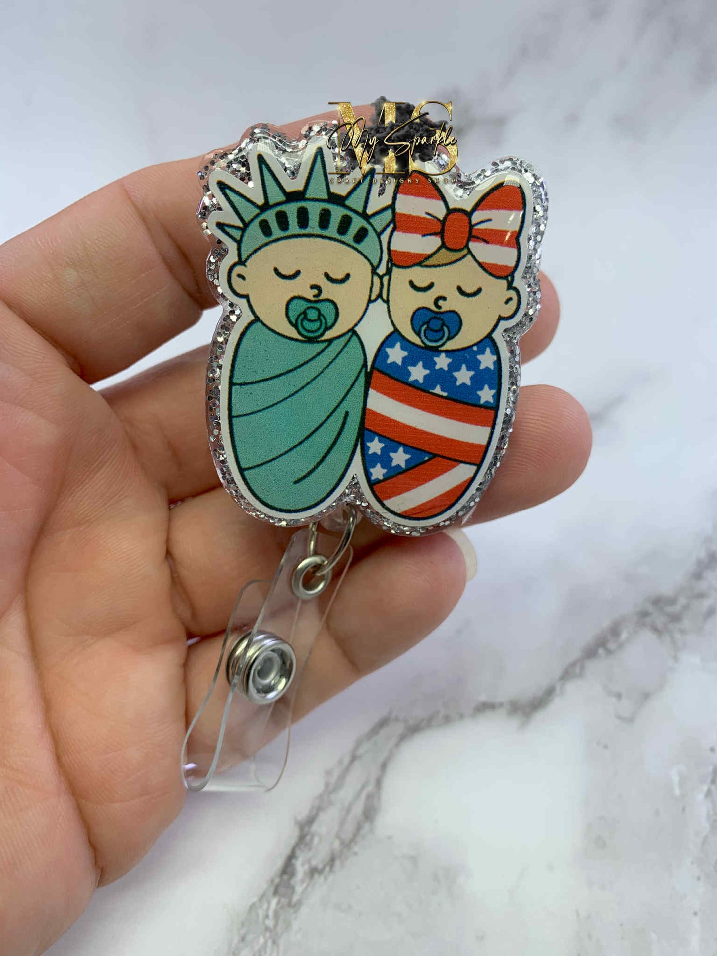 4th of July Baby Badge Reel