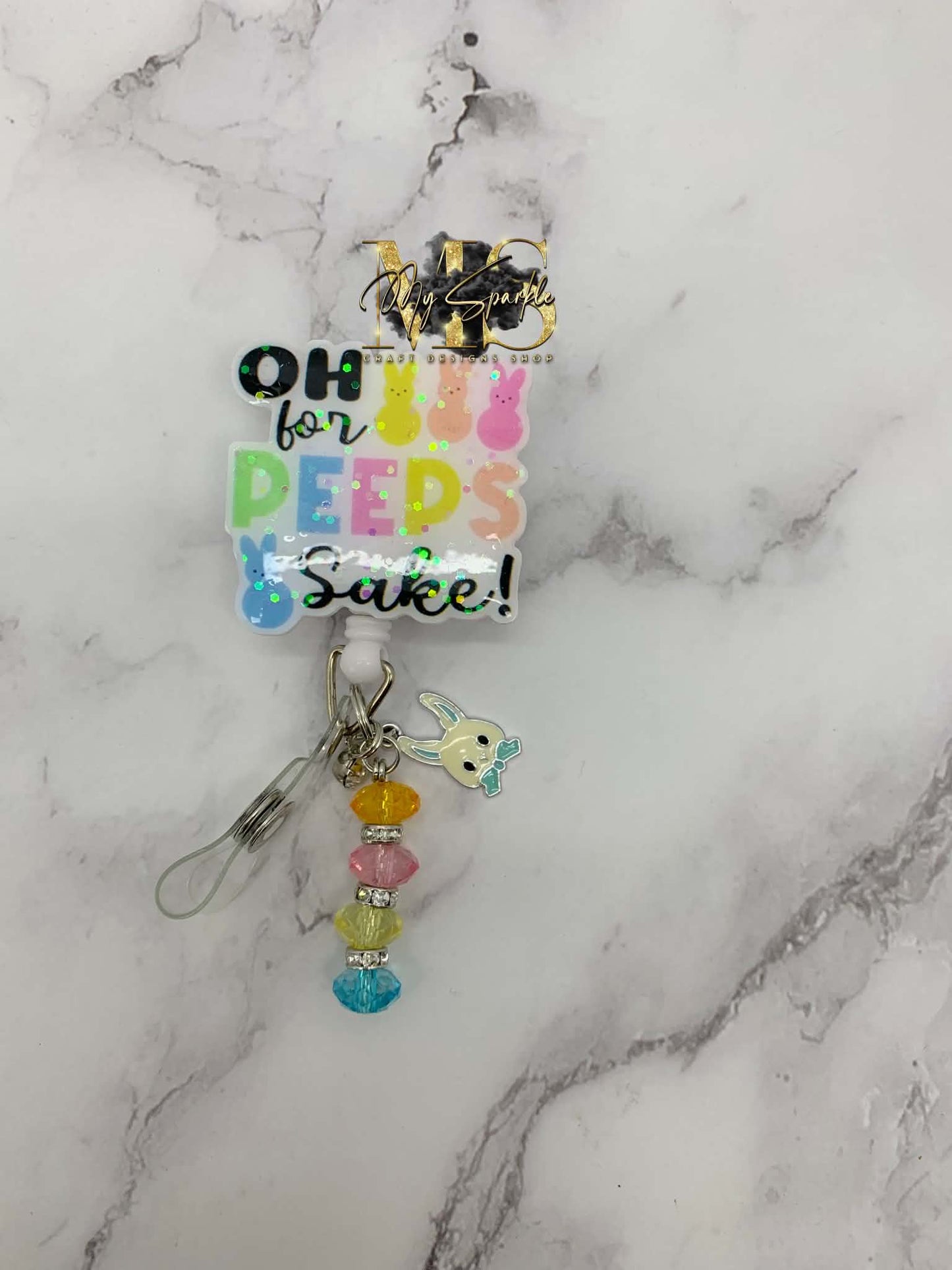 Oh For Peeps Sake Glitter Badge Reel