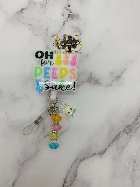 Oh For Peeps Sake Glitter Badge Reel