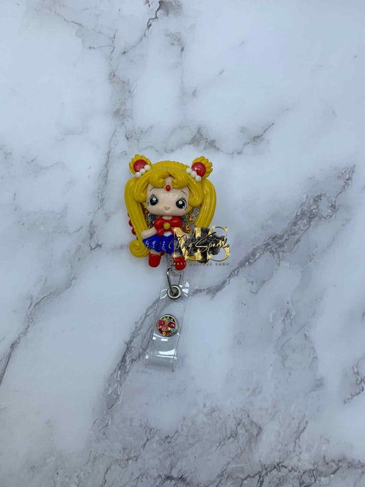 Sailor Girl Clay Badge Reel