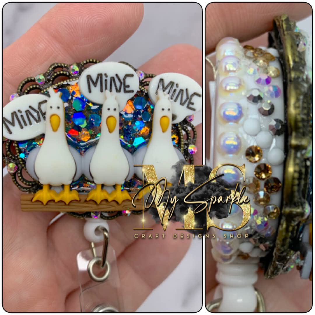 Funny Seagull Badge Reel